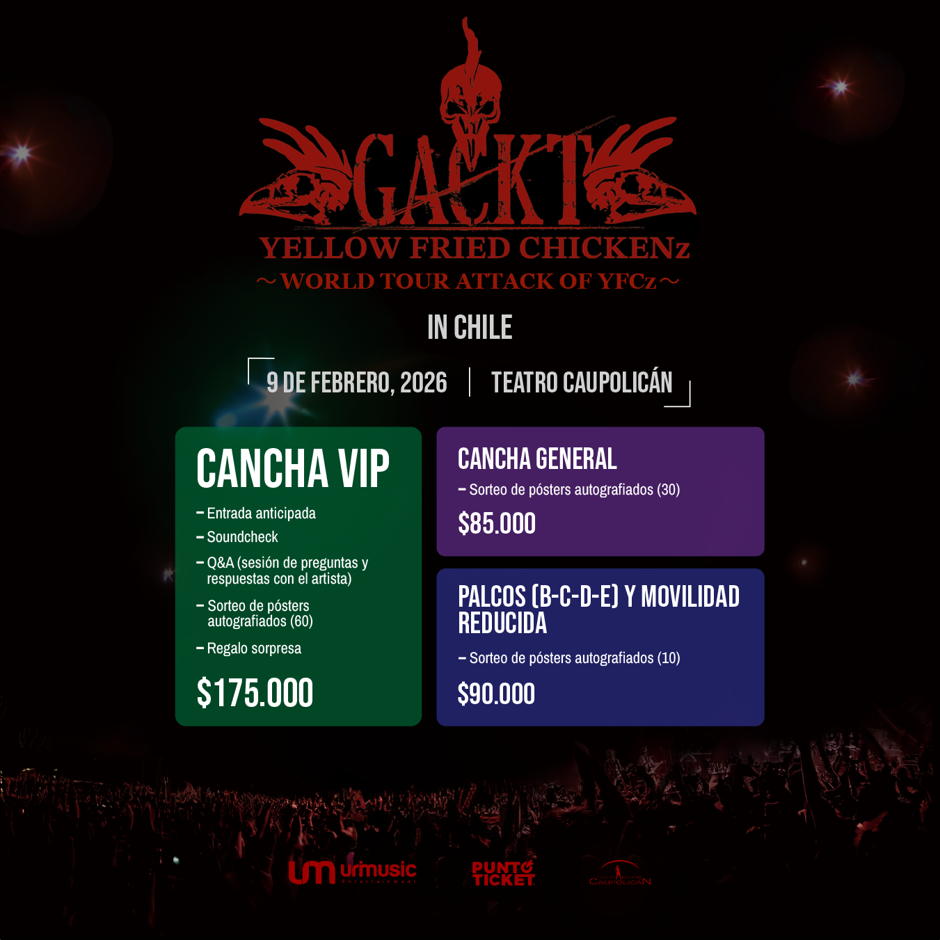 Junto a Yellow Fried Chickenz: Gackt programa su debut en Chile